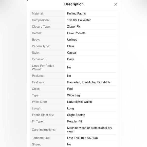 Elegant Cream and Red Women's Pants - Picture 7 of 7